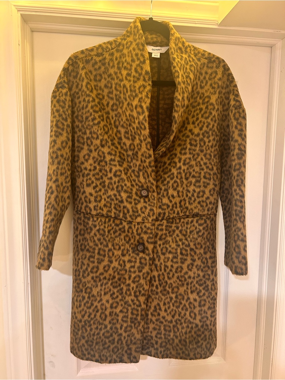 Old Navy Leopard Print Trench Coat in Brown and Black